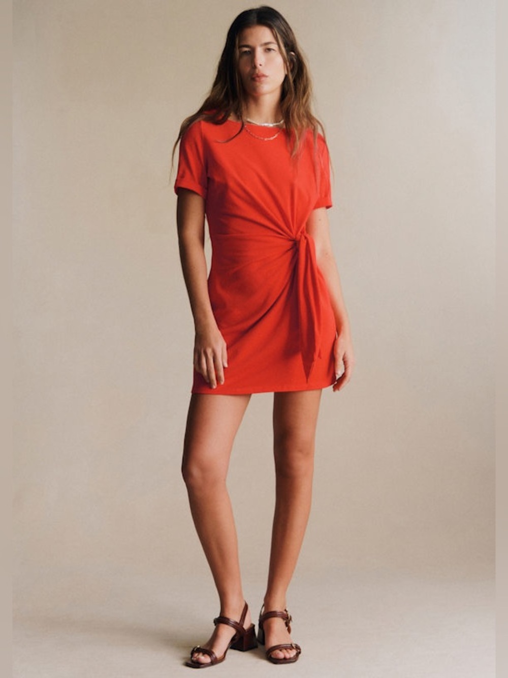 Sezane PIPPA SHORT DRESS in Coral